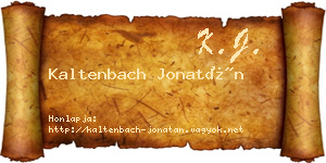 Kaltenbach Jonatán névjegykártya